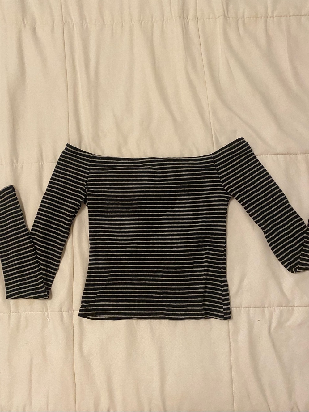 Edikted Off the Shoulder Stripe Top